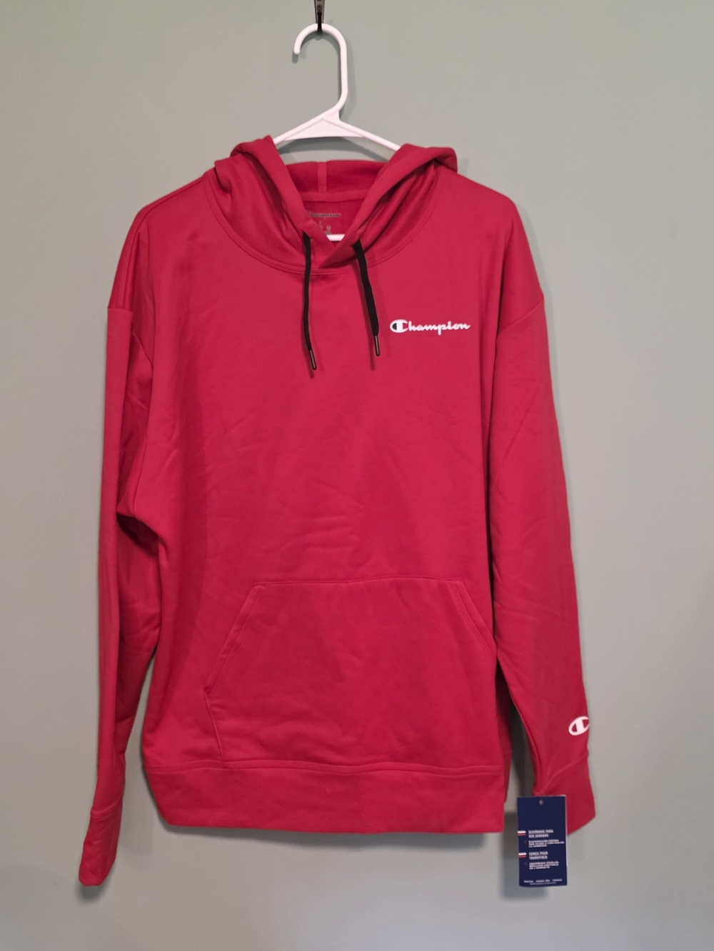 Champion Men's Pink-Red Pullover Hoodie